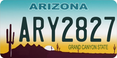 AZ license plate ARY2827