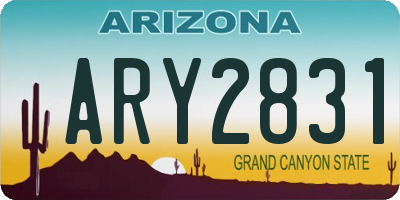 AZ license plate ARY2831