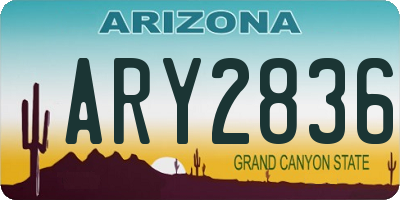 AZ license plate ARY2836