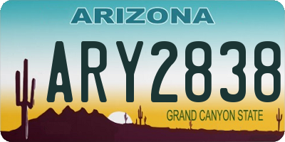 AZ license plate ARY2838