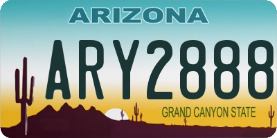 AZ license plate ARY2888
