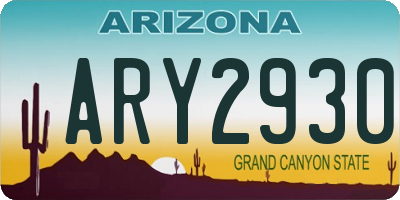 AZ license plate ARY2930