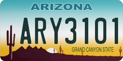 AZ license plate ARY3101