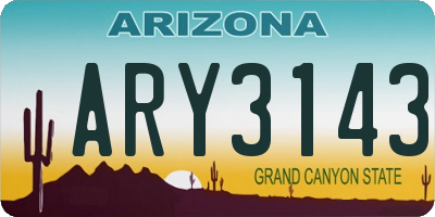 AZ license plate ARY3143