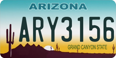 AZ license plate ARY3156