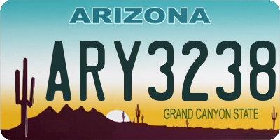 AZ license plate ARY3238