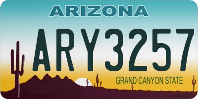 AZ license plate ARY3257