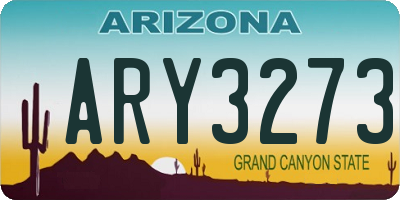 AZ license plate ARY3273