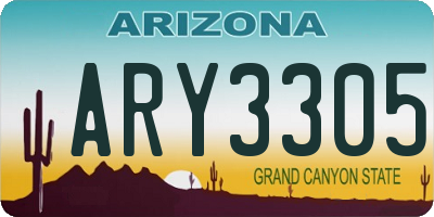 AZ license plate ARY3305