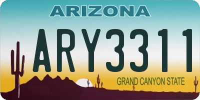 AZ license plate ARY3311