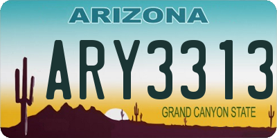 AZ license plate ARY3313
