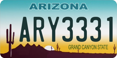 AZ license plate ARY3331