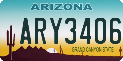 AZ license plate ARY3406
