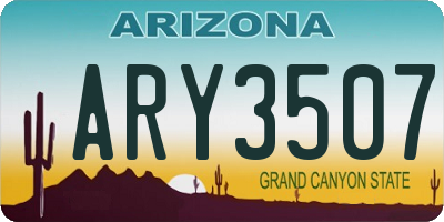 AZ license plate ARY3507