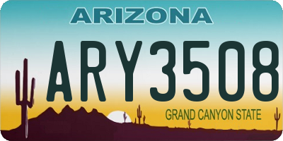 AZ license plate ARY3508