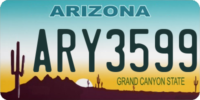 AZ license plate ARY3599