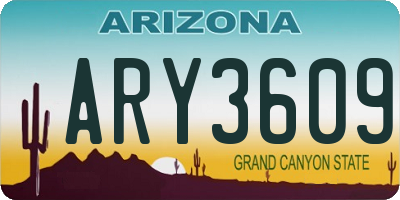 AZ license plate ARY3609