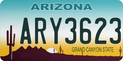 AZ license plate ARY3623