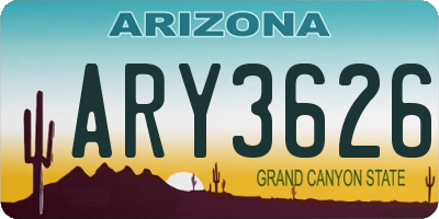 AZ license plate ARY3626