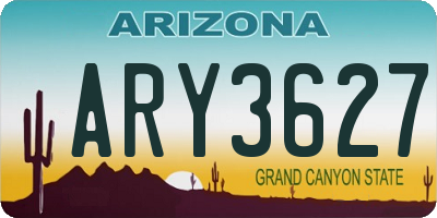AZ license plate ARY3627