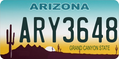 AZ license plate ARY3648