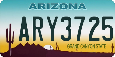 AZ license plate ARY3725