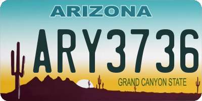 AZ license plate ARY3736
