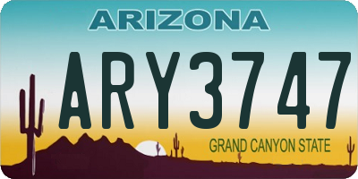 AZ license plate ARY3747