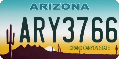AZ license plate ARY3766