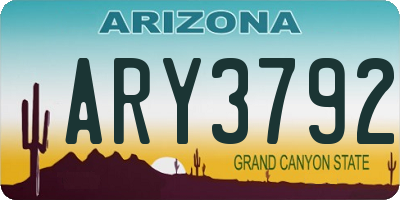AZ license plate ARY3792
