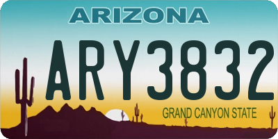AZ license plate ARY3832
