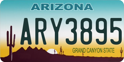 AZ license plate ARY3895