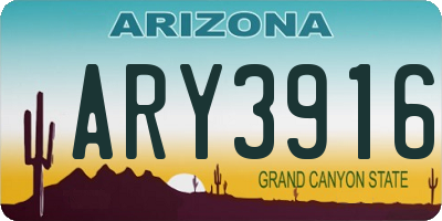 AZ license plate ARY3916