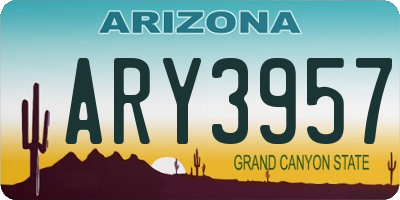 AZ license plate ARY3957