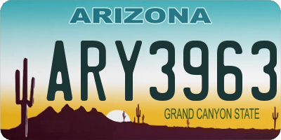 AZ license plate ARY3963