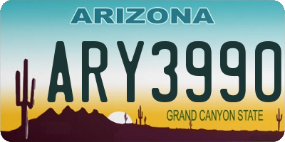 AZ license plate ARY3990