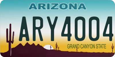 AZ license plate ARY4004