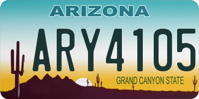 AZ license plate ARY4105