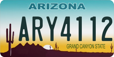AZ license plate ARY4112