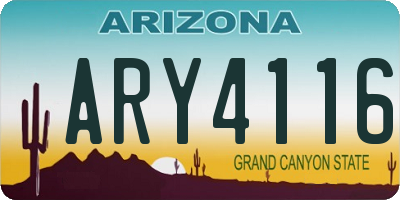 AZ license plate ARY4116