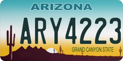 AZ license plate ARY4223