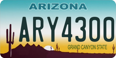 AZ license plate ARY4300
