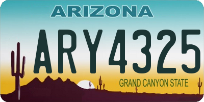 AZ license plate ARY4325