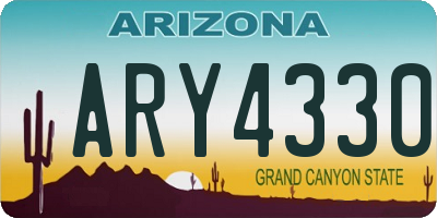 AZ license plate ARY4330