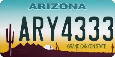 AZ license plate ARY4333