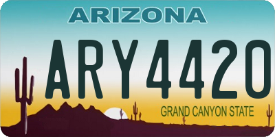 AZ license plate ARY4420