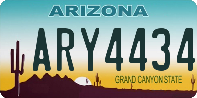 AZ license plate ARY4434