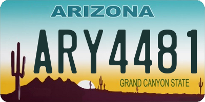 AZ license plate ARY4481