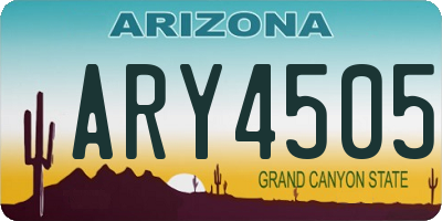 AZ license plate ARY4505