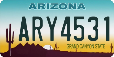 AZ license plate ARY4531